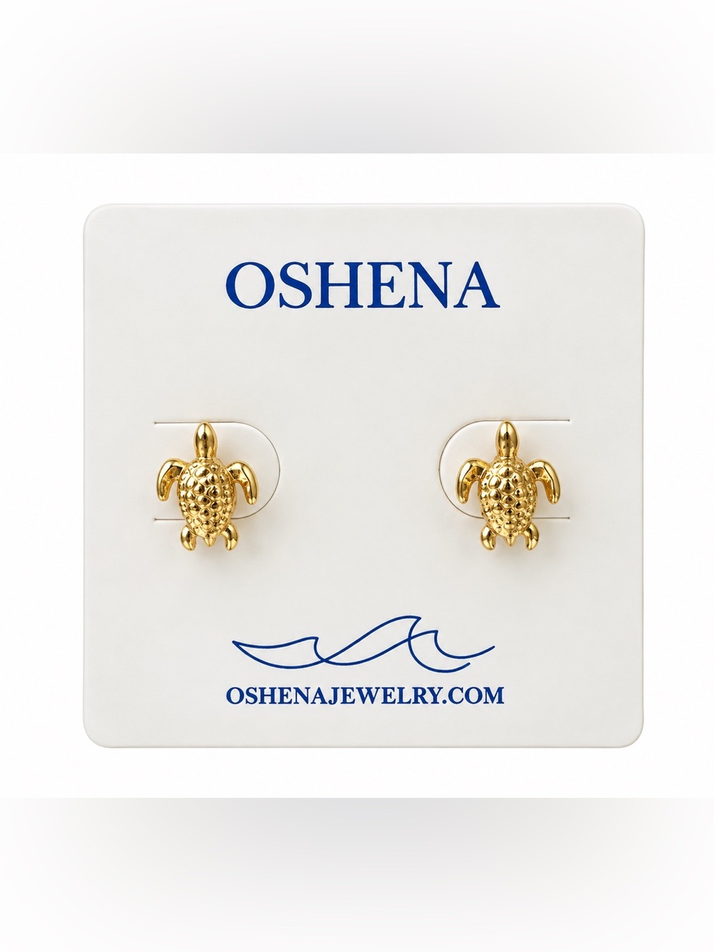 Oshena designer‎ beachwear Gold Turtle Earrings